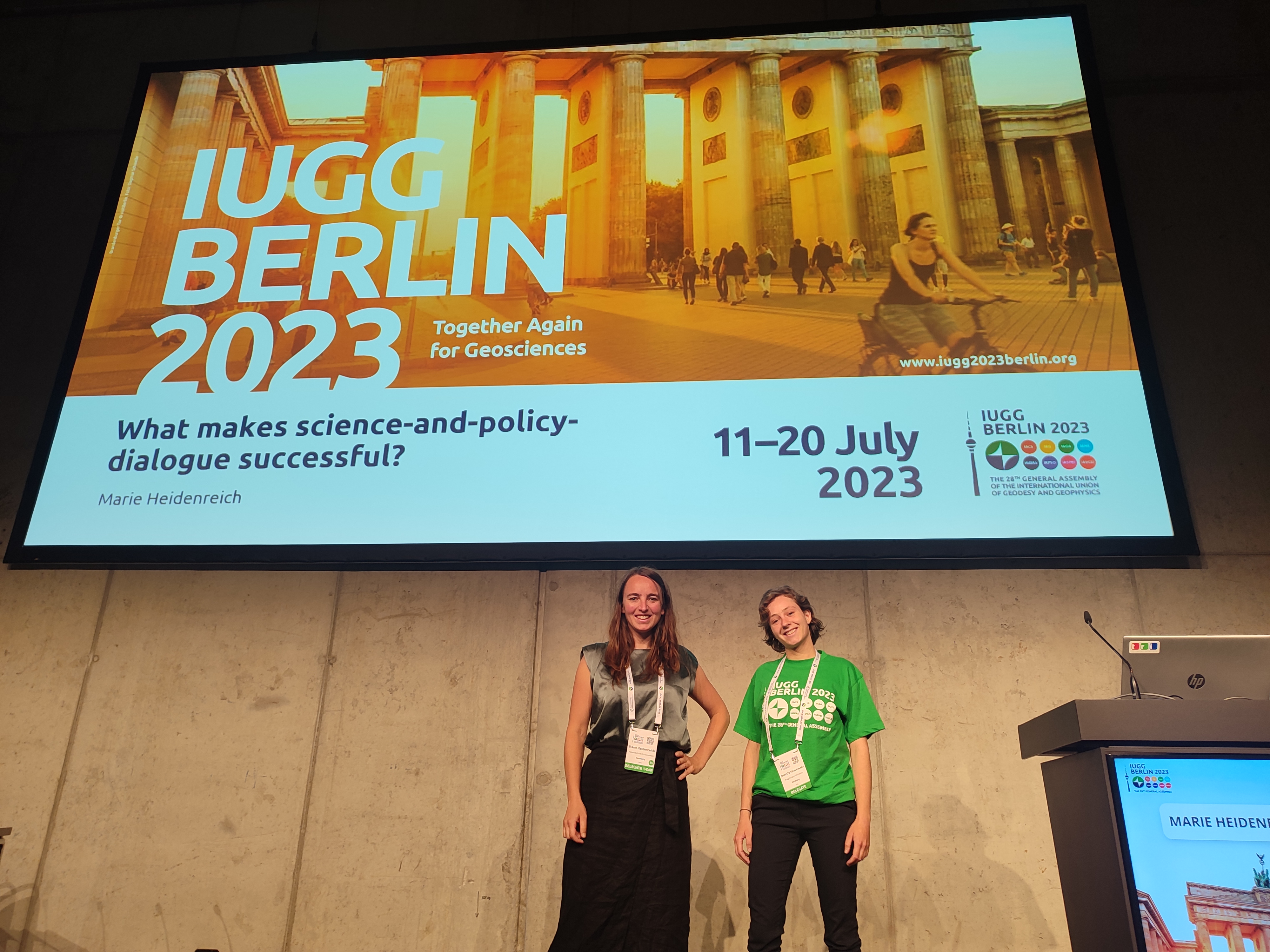 Marie Heidenreich and Annette Kirschmann present at the IUGG 2023
